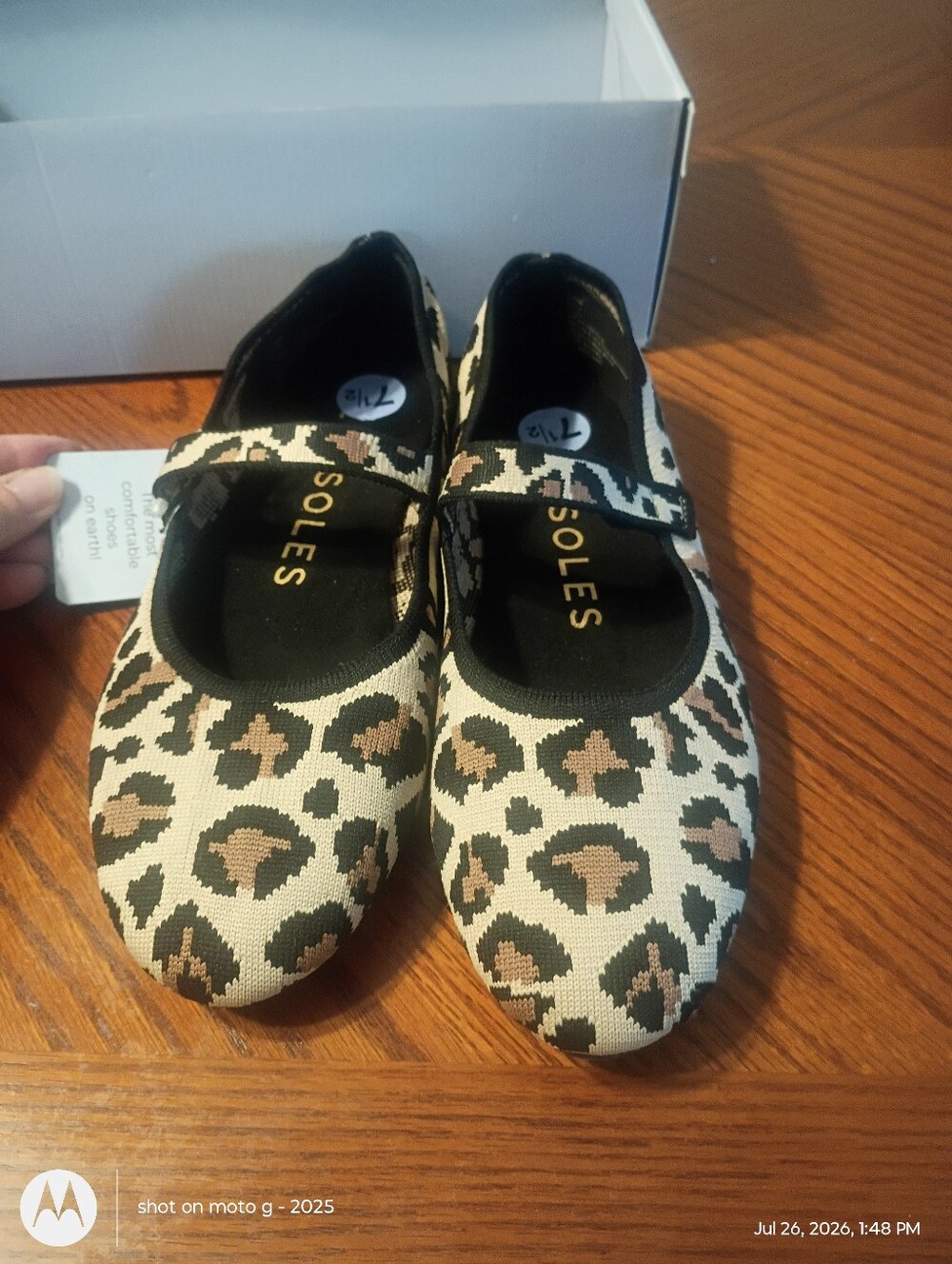 AEROSOLES  Knit Leopard Mary Jane Ballet Flats